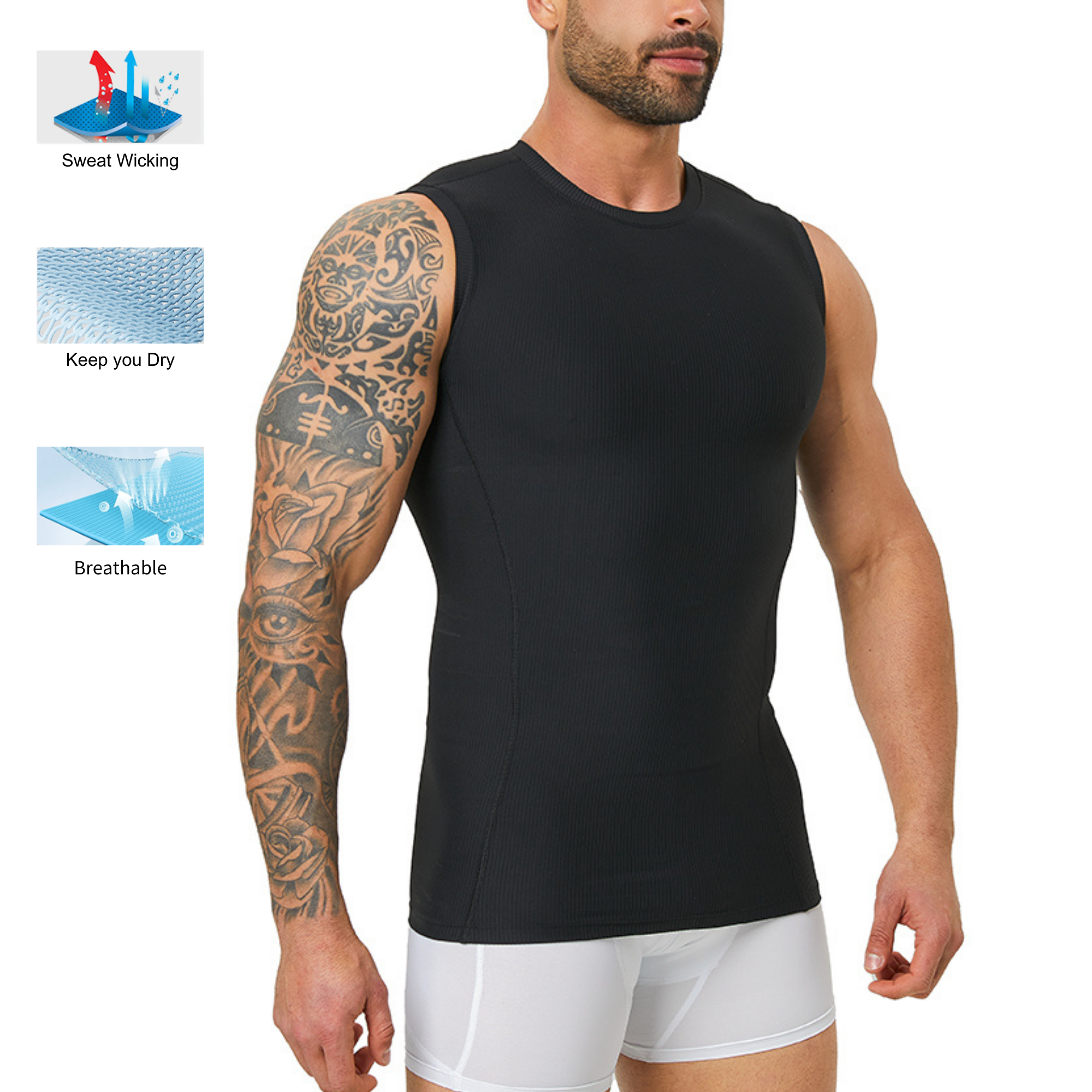 Men's Slim Fit Body Shaping Ve - Tank Top Ribbed recensione e prezzo