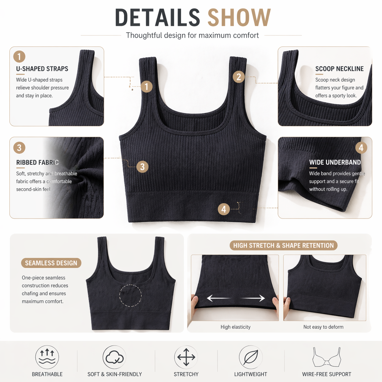 Women Seamless Ribbed Crop Top - Tank Top Ribbed recensione e prezzo