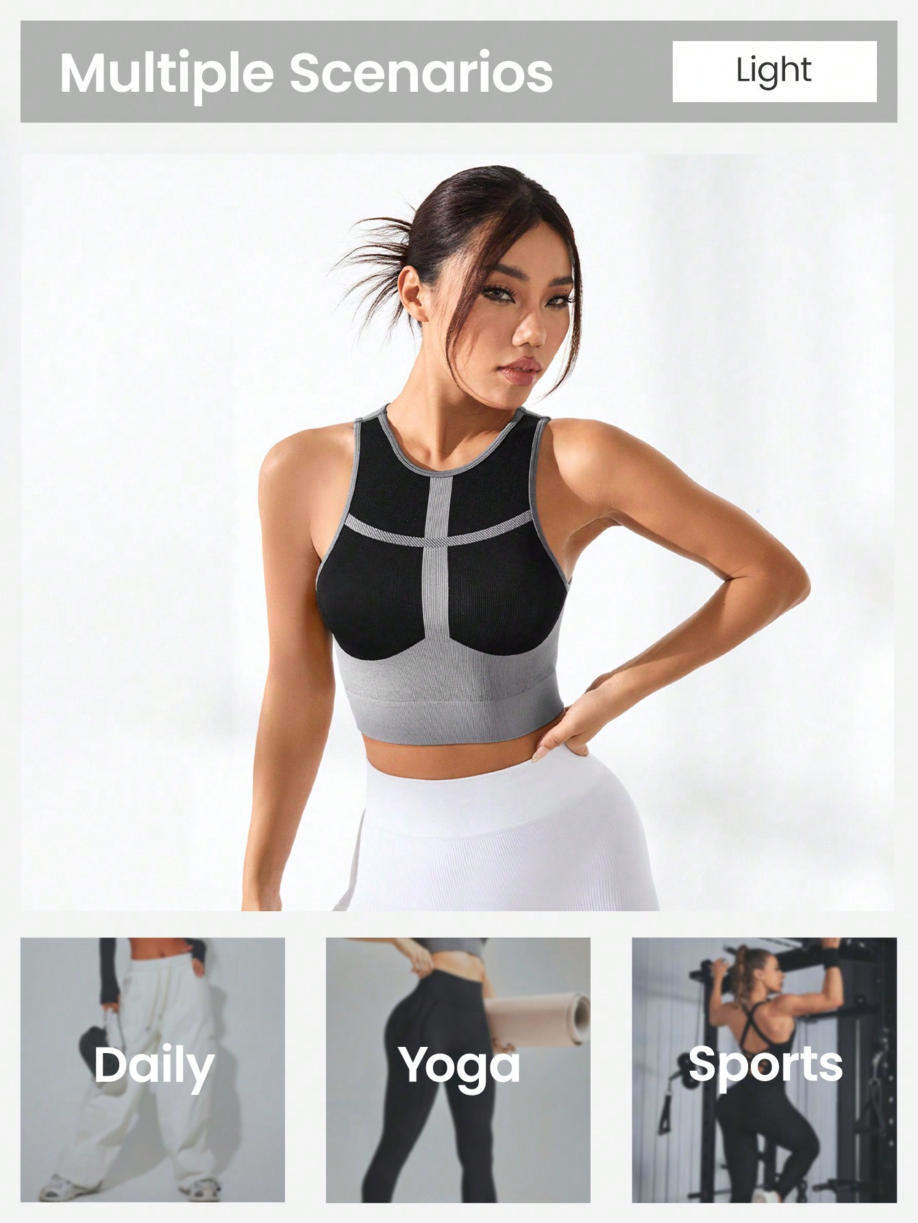 Women Color Block Cross Line R - Tank Top Ribbed recensione e prezzo