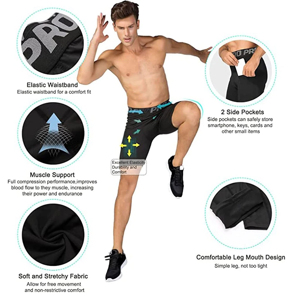 Mens Gym Shorts with Pockets W - Compression Shorts Athletes recensione e prezzo