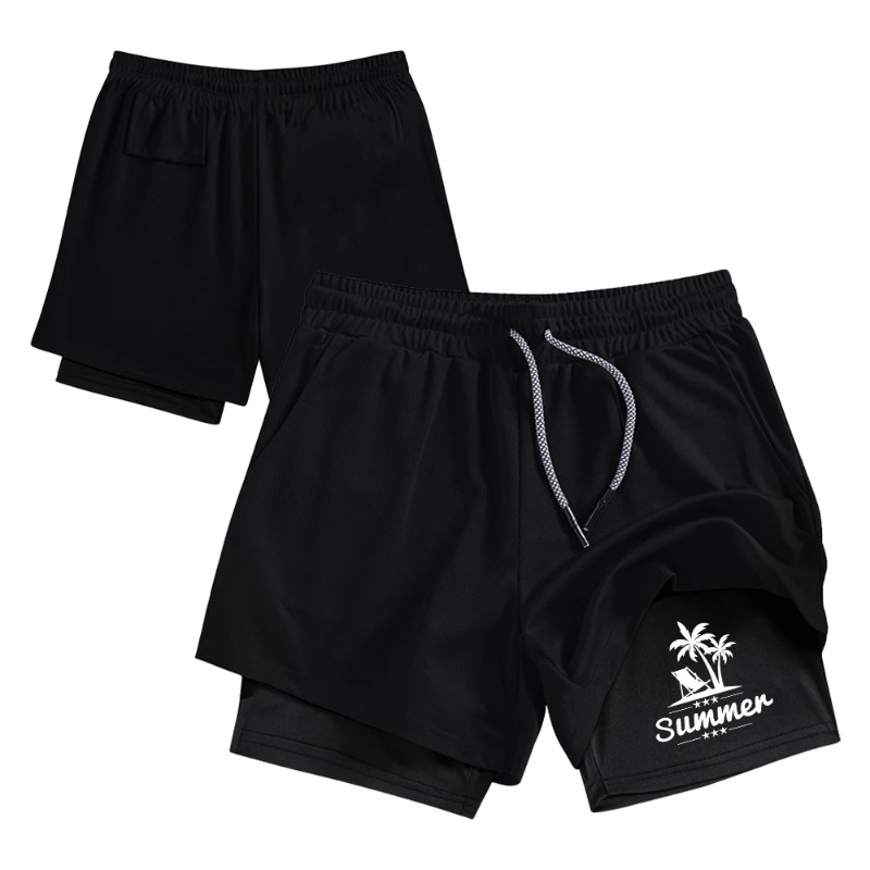 Summer Men's Double Layer Runn - Compression Shorts Athletes recensione e prezzo