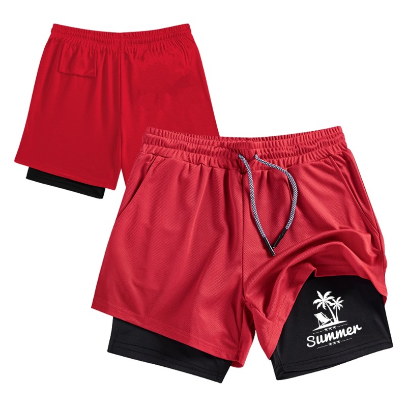 Summer Men's Double Layer Runn - Compression Shorts Athletes recensione e prezzo