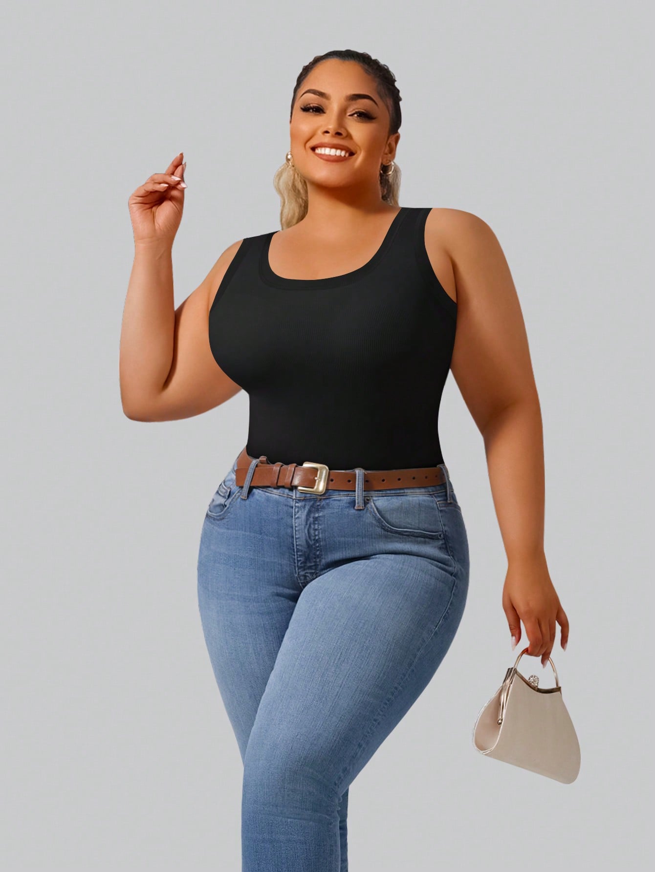 Plus Size Women's High Stretch - Tank Top Ribbed recensione e prezzo